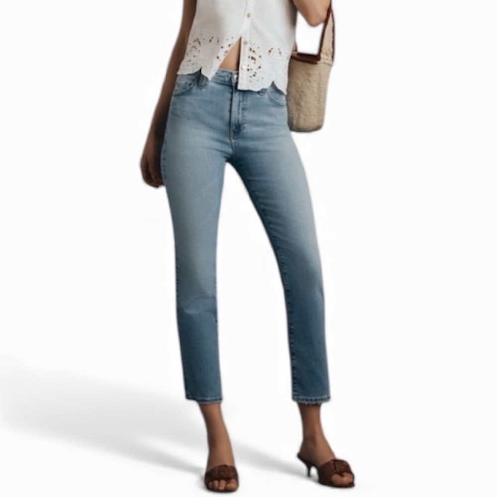 • AG Jeans • Mari Mid-Rise Crop Straight-Leg Jeans